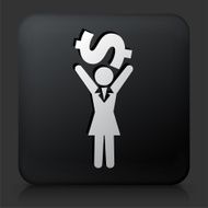 Black Square Button with Holding Money N2