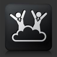 Black Square Button with Cloud 9 Businesswomen N2