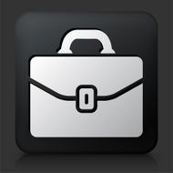 Black Square Button with Briefcase N3