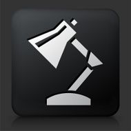 Black Square Button with Lamp Icon