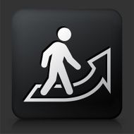 Black Square Button with Businessman Progress Icon N2