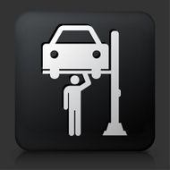 Black Square Button with Car Mechanic Icon N3