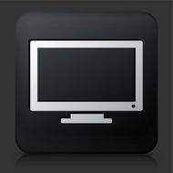Black Square Button with Monitor Icon N3