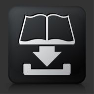 Black Square Button with Book Download Icon