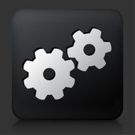 Black Square Button with Gear Icon N3
