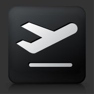 Black Square Button with Airplane Icon N7