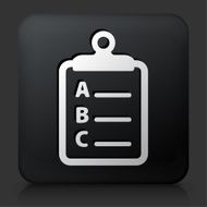 Black Square Button with Checklist Icon