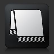 Black Square Button with Bath Towerl Icon
