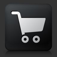 Black Square Button with Shopping Cart Icon N9
