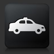Black Square Button with Taxi Cab Icon