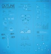 Outline infographic business vector elements Modern thin line