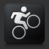 Black Square Button with Bicycle Icon N8