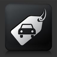 Black Square Button with Car Tag Icon