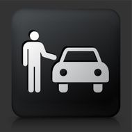 Black Square Button with Car Icon N13