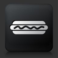Black Square Button with Hotdog Icon N3