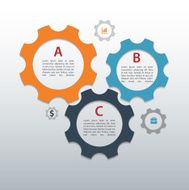 Modern business gear origami style options banner Vector illustration