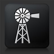 Black Square Button with Farm Icon