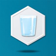 White 3D Hexagon Icon On a Blue Crosshatch Background N27