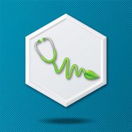 White 3D Hexagon Icon On a Blue Crosshatch Background N33