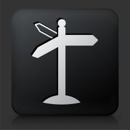 Black Square Button with Street Sign