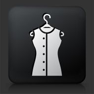 Black Square Button with Shirt on Hanger
