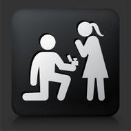Black Square Button with Proposing Icon