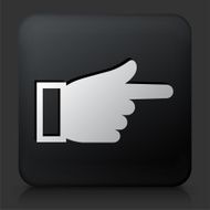 Black Square Button with Hand Pointing Icon