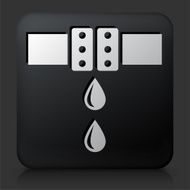 Black Square Button with Pipes Leaking N2