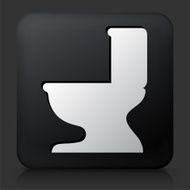 Black Square Button with Toilet Seat Icon