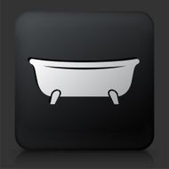 Black Square Button with Bath Tub Icon