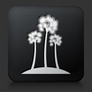 Black Square Button with Palm Tree Icon N18