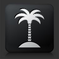 Black Square Button with Palm Tree Icon N19