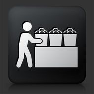 Black Square Button with Harvest Icon N4