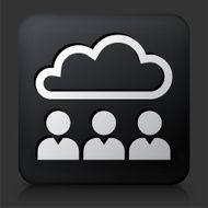 Black Square Button with Cloud Computing &amp; Faces