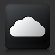 Black Square Button with Cloud Icon
