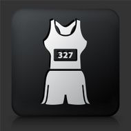 Black Square Button with Running Outfit Icon N2