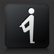 Black Square Button with Stretch Icon N3