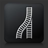 Black Square Button with Train Tracks Icon N3