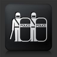 Black Square Button with Protest Police N2