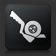 Black Square Button with Moving Carriage Icon N4
