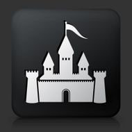 Black Square Button with Castle Icon N8