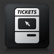 Black Square Button with Ticket Kiosk