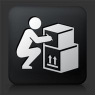 Black Square Button with Moving Icon N2