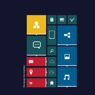 Flat design icons graphic user interface N14