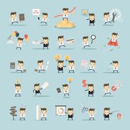 set of businessman activities