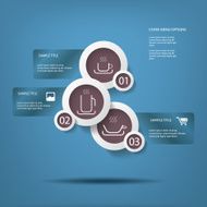 Round white infographic elements with various icons suitable for infographics N6