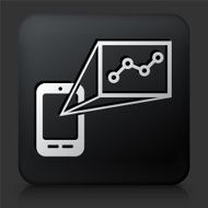 Black Square Button with Chart Icon N5