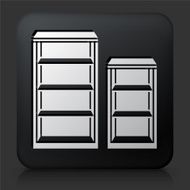 Black Square Button with Bookcase