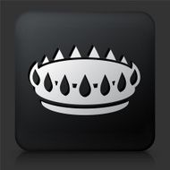 Black Square Button with Oven Burner