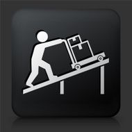 Black Square Button with Moving Icon N3